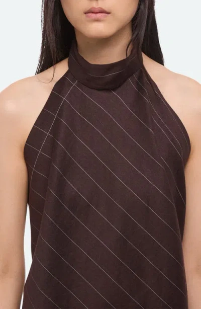 Helmut Lang Halter Scarf Top In Brown Multi