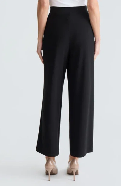 Kasper Pull-on Ankle Wide Leg Pants In Black