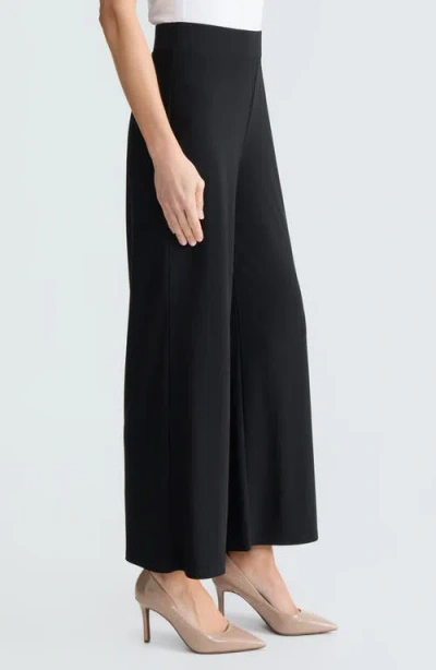 Kasper Pull-on Ankle Wide Leg Pants In Black