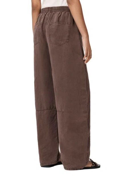 Allsaints Jett Pull On Wide Leg Pants In Brown