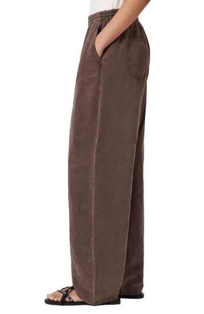 Allsaints Jett Pull On Wide Leg Pants In Brown