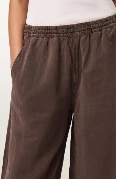 Allsaints Jett Pull On Wide Leg Pants In Brown