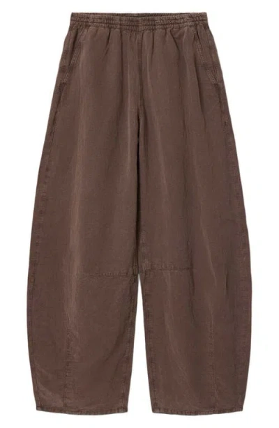 Allsaints Jett Pull On Wide Leg Pants In Brown