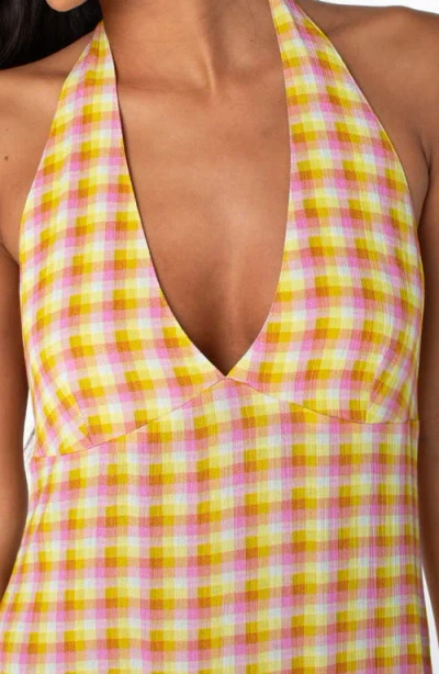 Roxy Beach Day Check Halter Minidress In Multi