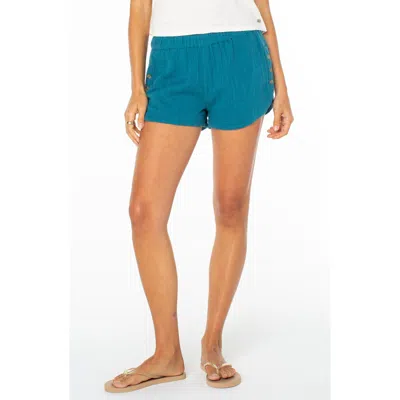 Roxy Seafront Cotton Shorts In Blue