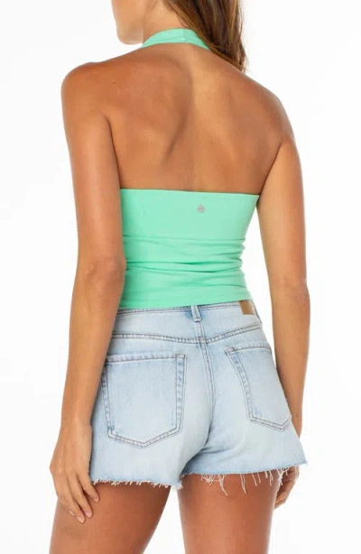 Roxy South Shore Crop Halter Top In Green