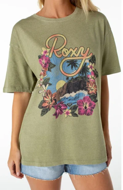 Roxy Surfin Tee In Green