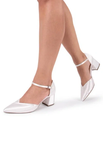 Touch Ups Charla Ankle Strap Pointed Toe Pump In White