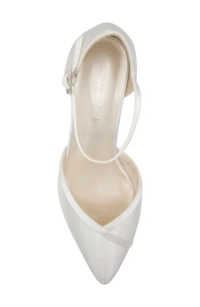 Touch Ups Charla Ankle Strap Pointed Toe Pump In White