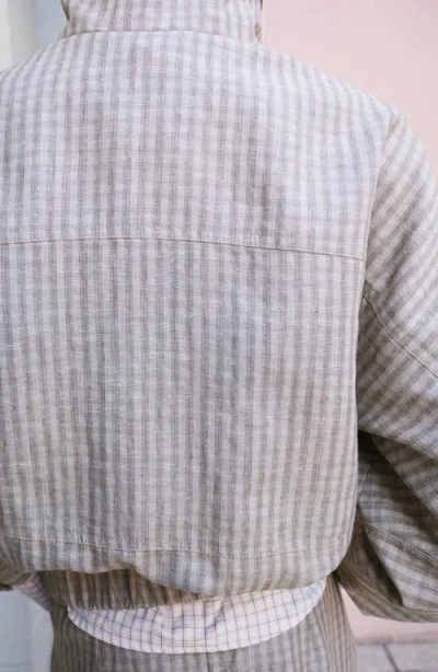 Mango Check Bomber Jacket In Gray