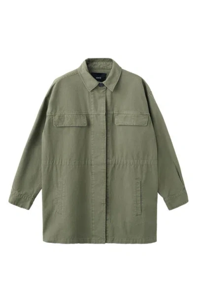 Mango Oversize Parka In Green