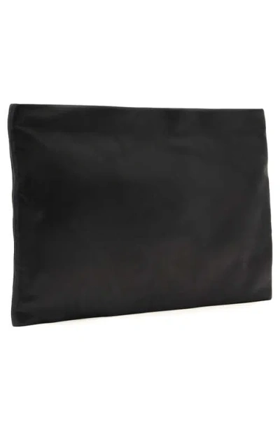 Allsaints Leather Bettina Large Leather Clutch Bag In Black