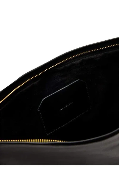 Allsaints Leather Bettina Large Leather Clutch Bag In Black