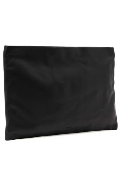 Allsaints Leather Bettina Large Leather Clutch Bag In Black