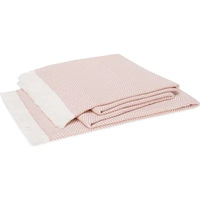 Matouk Leo Fringed Throw Blanket In Pink