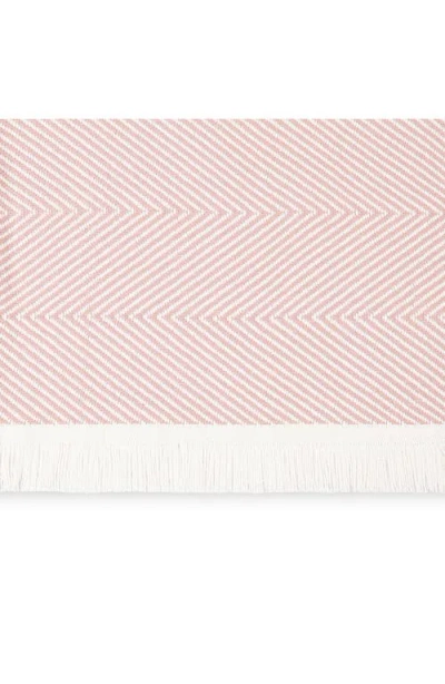 Matouk Leo Fringed Throw Blanket In Pink