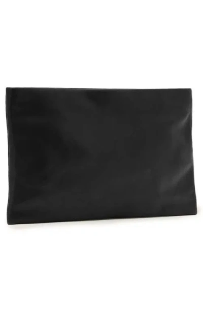 Allsaints Leather Bettina Large Leather Clutch Bag In Black