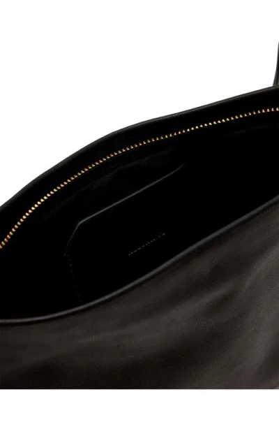 Allsaints Leather Bettina Large Leather Clutch Bag In Black