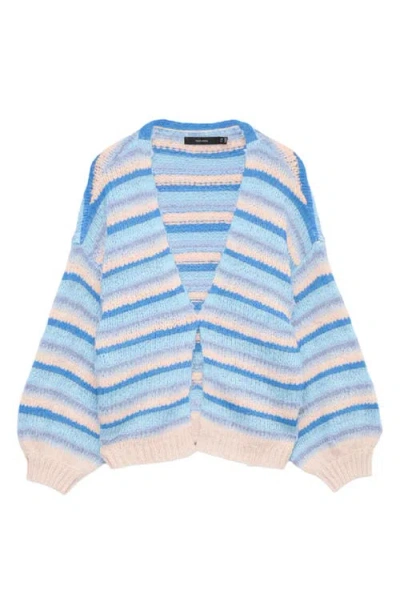 Vero Moda Maybe Stripe Open Front Cardigan In Blue