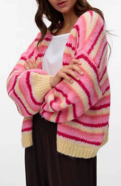 Vero Moda Maybe Stripe Open Front Cardigan In Multi