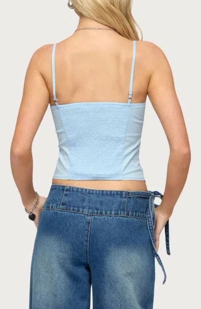 Edikted Kerah Ruffle Button-up Camisole In Blue