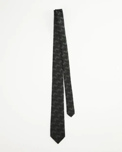 Knottery & Co Hexloop Silk Jacquard Tie In Black