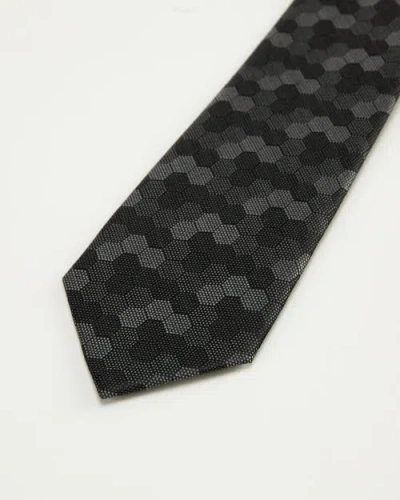Knottery & Co Hexloop Silk Jacquard Tie In Black