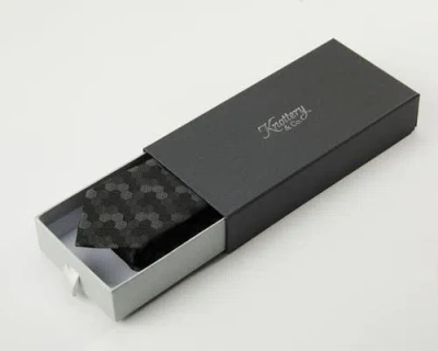 Knottery & Co Hexloop Silk Jacquard Tie In Black
