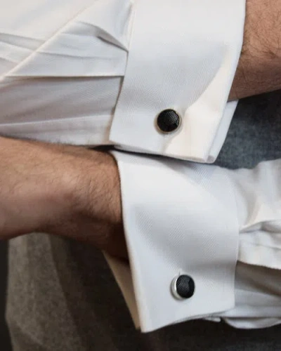 Knottery & Co Hexloop Silk Cufflinks In Black