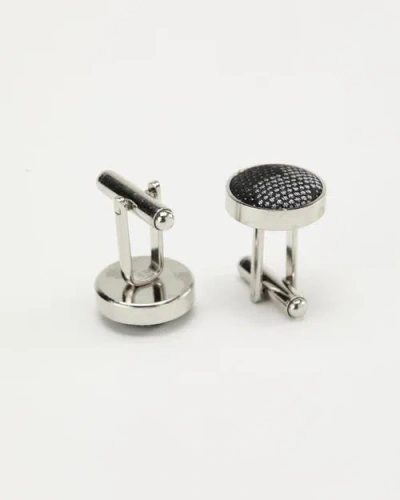 Knottery & Co Hexloop Silk Cufflinks In Black