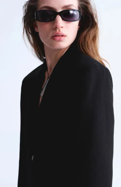 Mango Two-button Blazer In Black