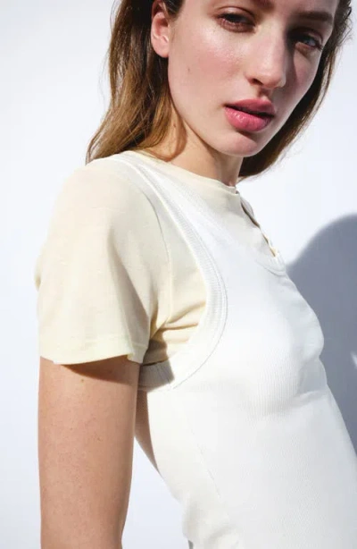 Mango Layered T-shirt In White