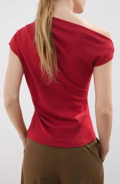Mango Asymmetric One-shoulder Top In Red
