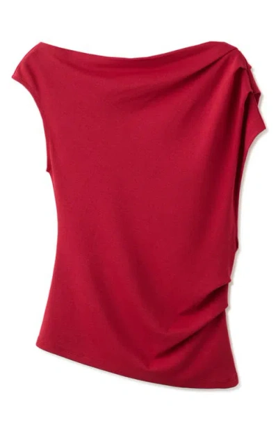Mango Asymmetric One-shoulder Top In Red