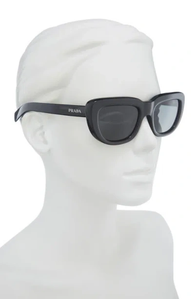 Prada 53mm Rectangular Sunglasses In Black
