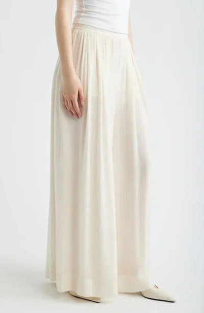 Frame The Wave Silk Chiffon Pants In White