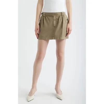 Frame Pleated Twill Skirt In Multi