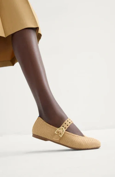 Rothys Women's Max Buckle Knit Mesh Mary Jane Flats In Nude