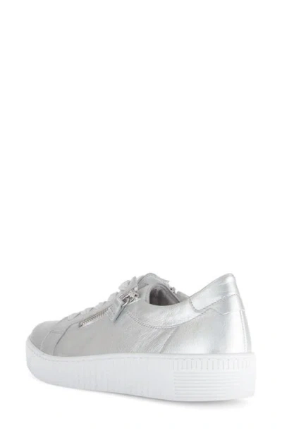 Gabor 83.334 Zip Platform Sneaker In Silver