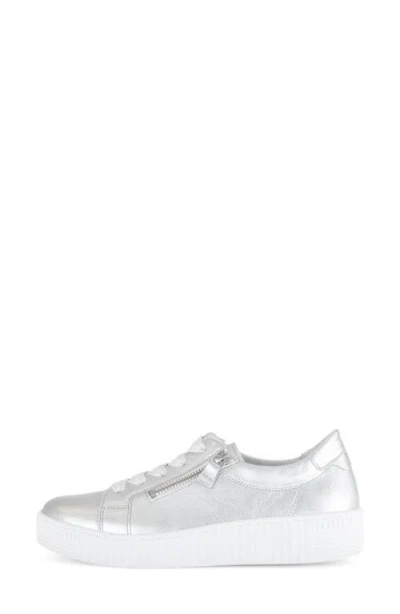 Gabor 83.334 Zip Platform Sneaker In Silver