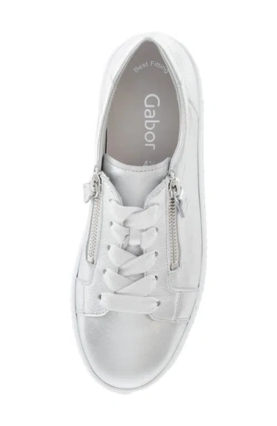 Gabor 83.334 Zip Platform Sneaker In Silver