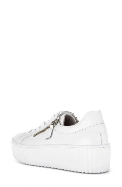 Gabor Platform Zip Sneaker In White