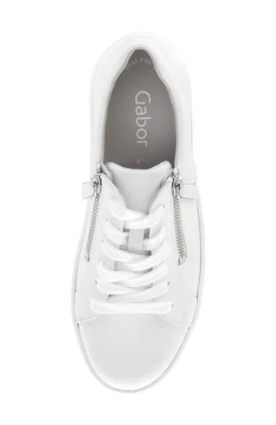 Gabor Platform Zip Sneaker In White