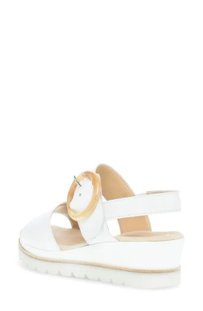 Gabor Slingback Wedge Sandal In White