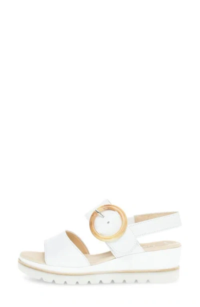 Gabor Slingback Wedge Sandal In White