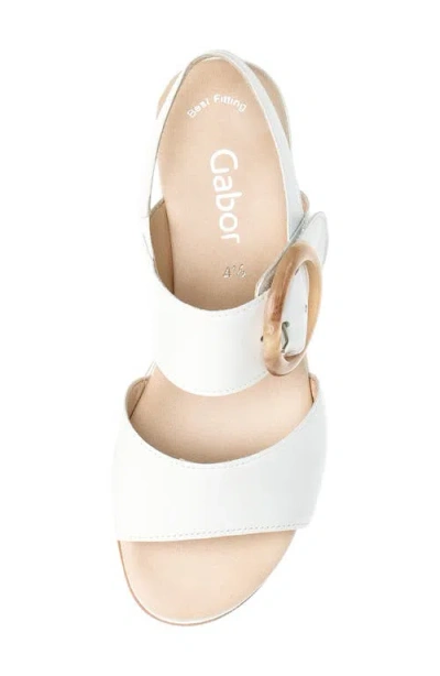Gabor Slingback Wedge Sandal In White