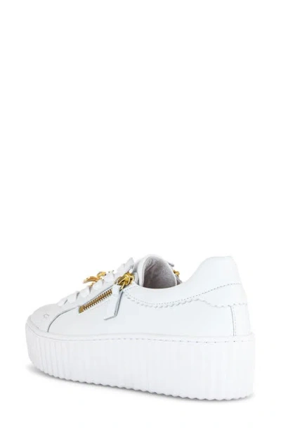 Gabor Platform Zip Sneaker In White