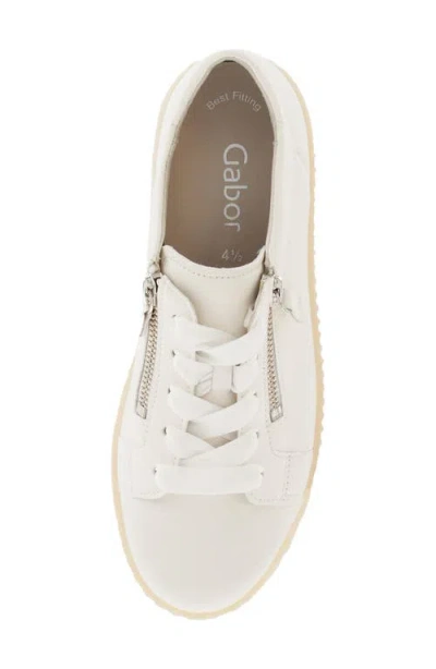 Gabor 83.334 Zip Platform Sneaker In White