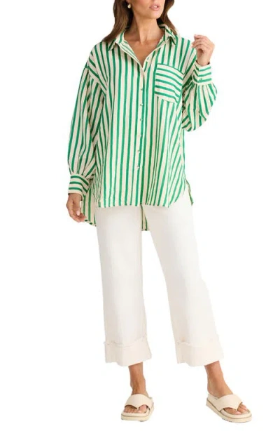 Brave + True Brave+true Ezra Patch Pocket Stripe Shirt In Multi