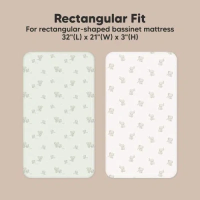 Keababies 2-pack Soothe Fitted Bassinet Sheets In Multi